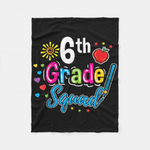 6th Grade Squad Teacher Back To School Fleece Blanket
