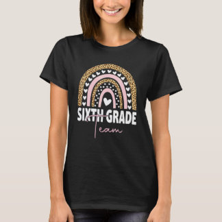 6th Grade Teacher Rainbow Back To School Hello Six T-Shirt