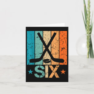 6th Hockey Birthday 6 Year Old 6yr Boys Girl Birth Card