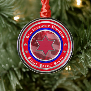 6th Infantry Division Keepsake Christmas Metal Tree Decoration