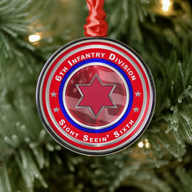 6th Infantry Division Keepsake Christmas Metal Tree Decoration (Tree)