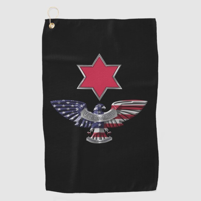 6th Infantry Division “Red Star”Eagle Golf Towel (Front)