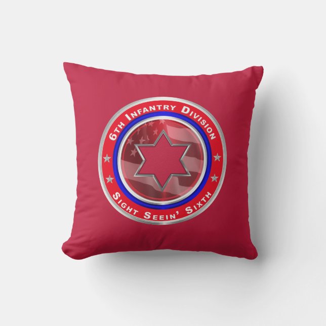 6th Infantry Division  Throw Pillow (Front)