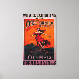 6th International Aero Expo Vintage Poster Canvas Print