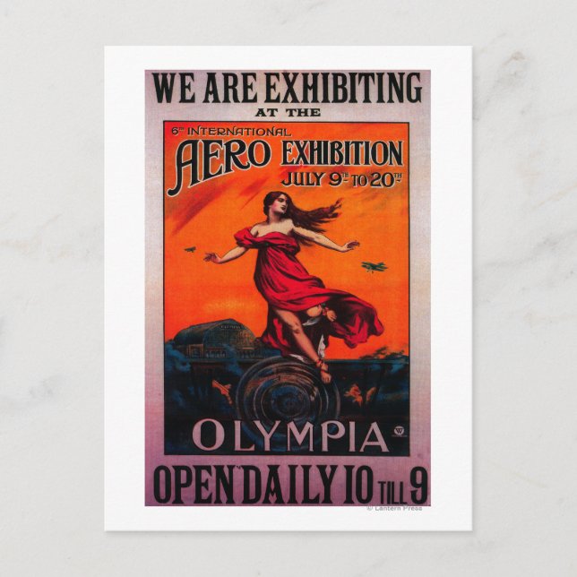 6th International Aero Expo Vintage Poster Postcard (Front)