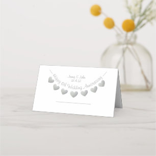 6th iron Wedding Anniversary heart placecards