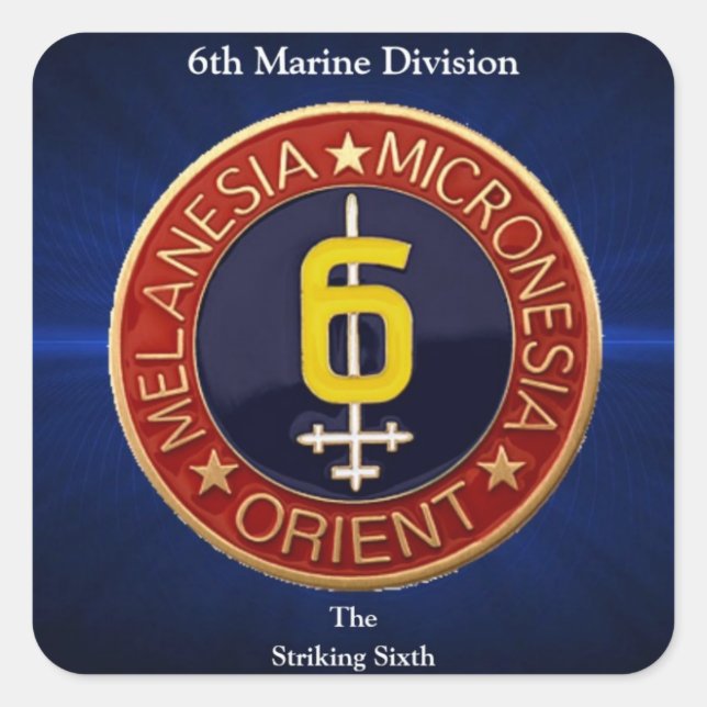 6th Mar Div Square Sticker (Front)