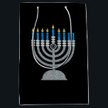 6th Night of Hanukkah Glitter Medium Gift Bag<br><div class="desc">Hanukkah 2022 will begin in the evening of Sunday 18 December and ends in the evening of Monday 26 December</div>