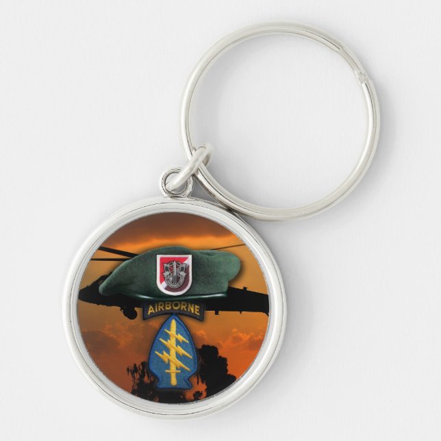 6th SF SFG Special Forces Group Green Berets Nam Key Ring (Front)