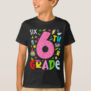 6th sixth grade retro colourful back to school T-Shirt