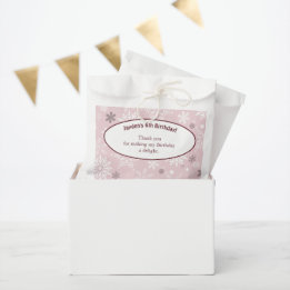 6th Snowflake-Themed Birthday Party Pink Favour Bags