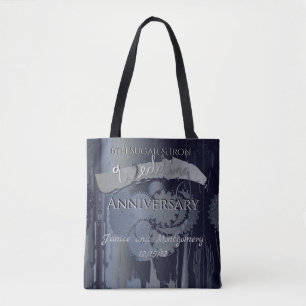 6th Sugar and Iron Wedding Anniversary Steampunk Tote Bag