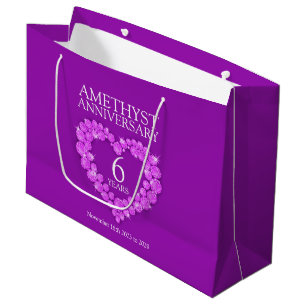 6th wedding anniversary amethyst photo purple bag