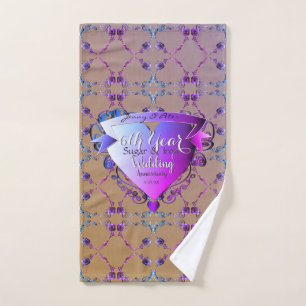 6th Wedding Anniversary Amethyst Roses Bath Towel Set