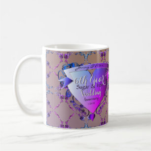 6th Wedding Anniversary Amethyst Roses Coffee Mug