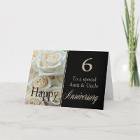6th Wedding Anniversary Aunt & Uncle  Pink roses