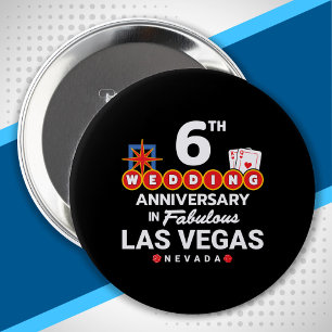 6th Wedding Anniversary Couples Las Vegas Trip 10 Cm Round Badge