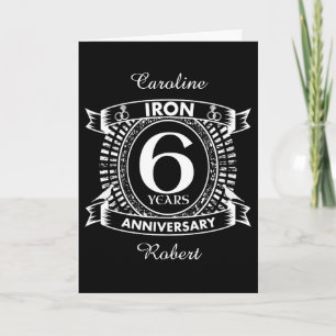 6th wedding anniversary distressed crest card