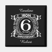 6th wedding anniversary distressed crest