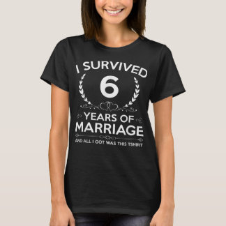 6th Wedding Anniversary Gifts Couples Husband Wife T-Shirt