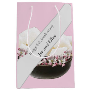 6th Wedding Anniversary, Iron and Sugar Medium Gift Bag