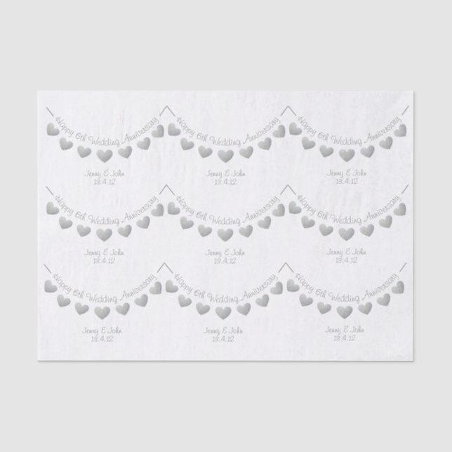 6th Wedding Anniversary iron heart paper (Front)