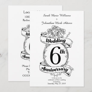 6TH Wedding Anniversary Roses Invitation