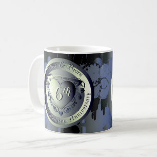 6th Wedding Anniversary Steampunk Iron Medallion C Coffee Mug