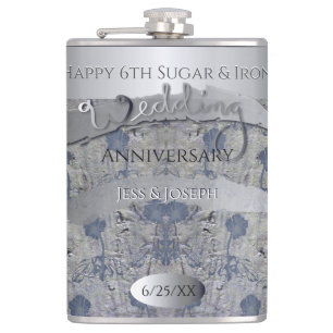 6th Wedding Anniversary Sugar and Iron Flask