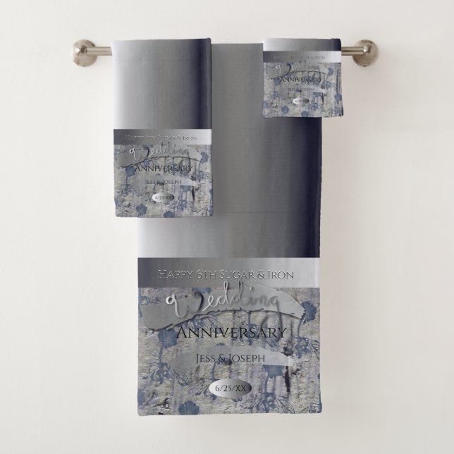 6th Wedding Anniversary Sugar and Iron Towel (Insitu)