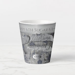 6th Wedding Anniversary Sugar & Iron Latte Mug
