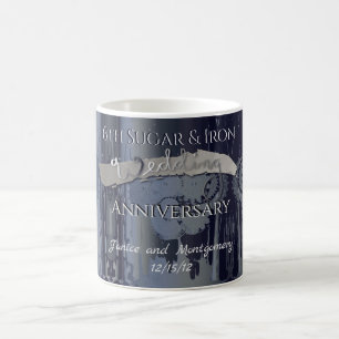 6th Wedding Anniversary Sugar & Iron Steampunk  Coffee Mug