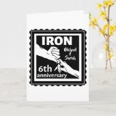 6th wedding anniversary traditional gift iron card (Yellow Flower)
