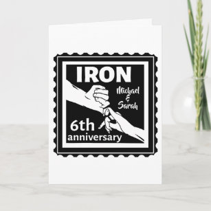 6th wedding anniversary traditional gift iron card