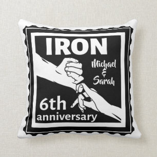 6th wedding anniversary traditional gift iron cushion