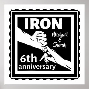 6th wedding anniversary traditional gift iron poster