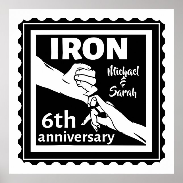 6th wedding anniversary traditional gift iron poster (Front)