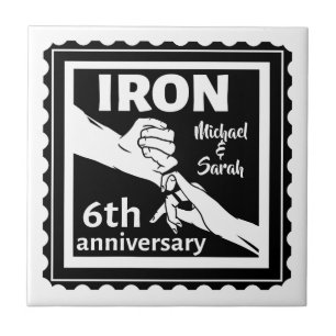 6th wedding anniversary traditional gift iron tile