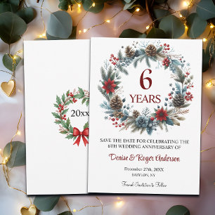 6th Wedding Anniversary Winter Save The Date