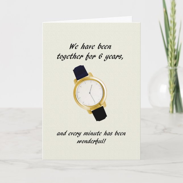 6th Wedding Anniversary Wrist Watch Card (Front)