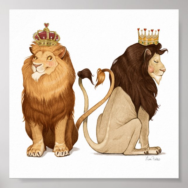 6x6 Lions in Love Print (Front)