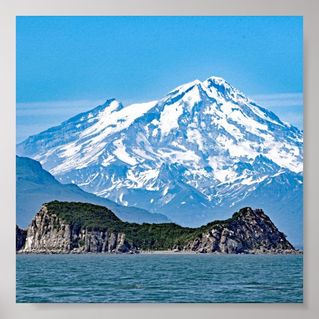 6x6 Poster Paper (Matte) of Mount Lliamna Alaska (Front)