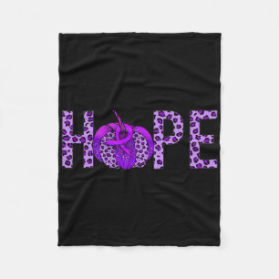 6yo8 Purple Ribbon Heimerheimer's Awareness Month Fleece Blanket