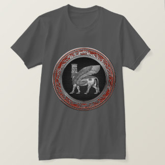 [700] Assyrian Winged Bull - Silver Lamassu T-Shirt