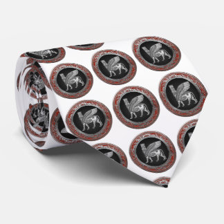 [700] Assyrian Winged Bull - Silver Lamassu Tie