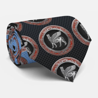 [700] Assyrian Winged Bull - Silver Lamassu Tie