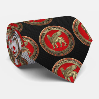 [700] Assyrian Winged Lion - Gold Lamassu Tie