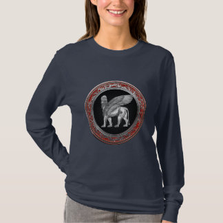 [700] Assyrian Winged Lion - Silver Lamassu T-Shirt