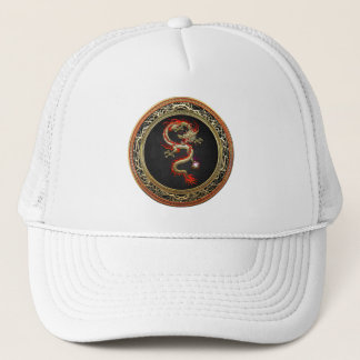 [700] Golden Chinese Dragon Fucanglong Trucker Hat
