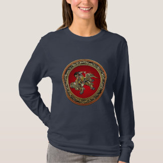 [700] Hokusai - Shoki Riding Shishi Lion T-Shirt